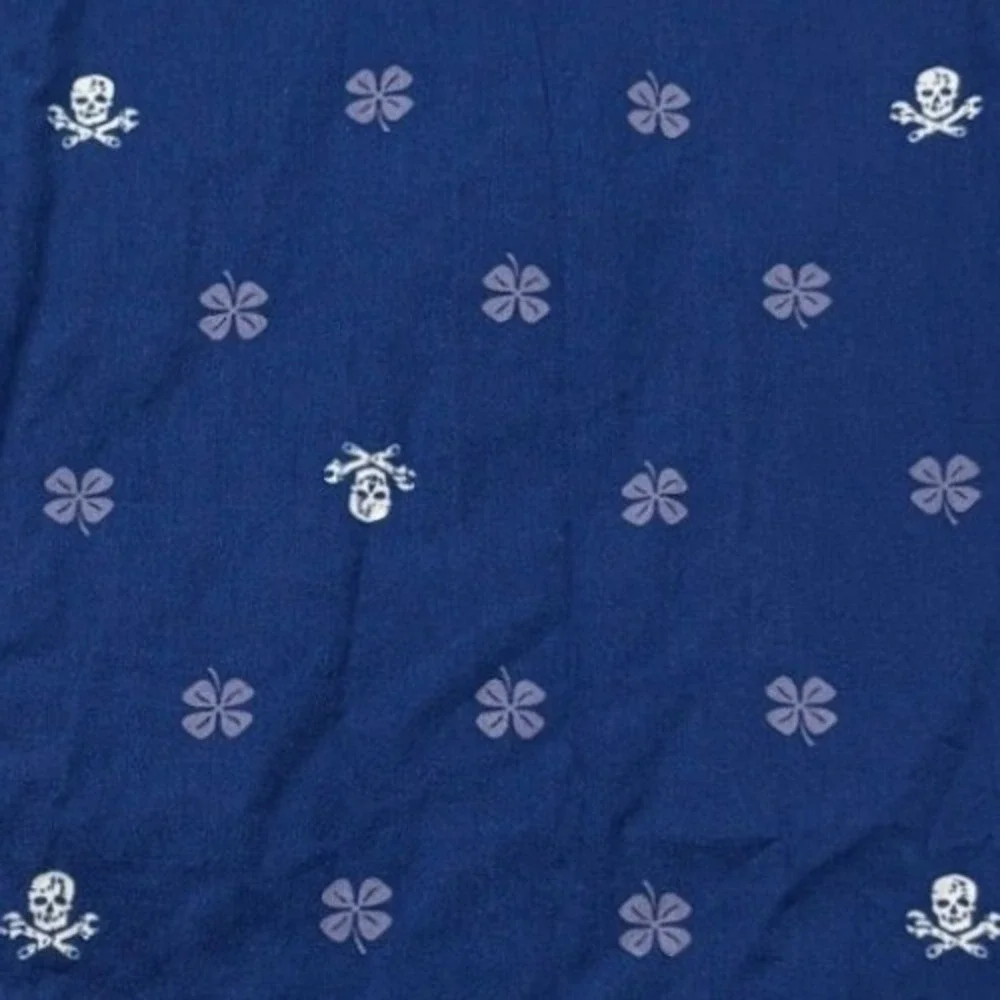 Lucky Brand Pajama Pants Mens XL Blue Skull Crossed Wrenches Clover Lounge